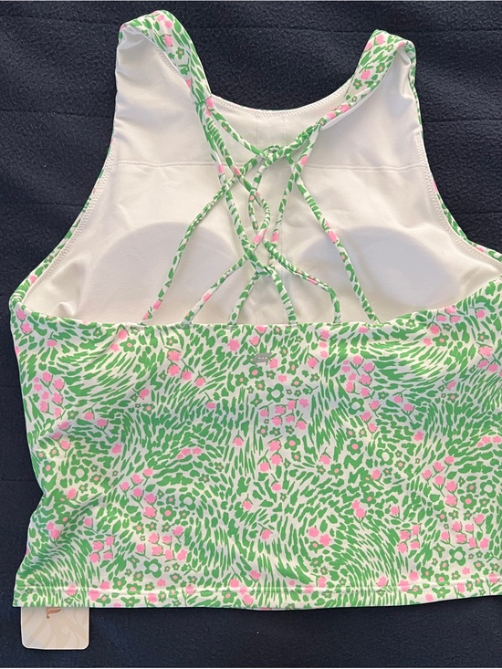 Fabletics Tops - Fabletics Strappy Tank with Green & Pink Floral Print NWT